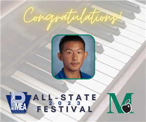 Student selected to accompany PMEA All State Mixed Choir